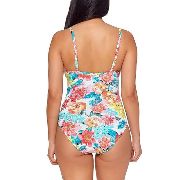 New ~ BLEU ROD BEATTIE ~ Blooming Chic Twist Mio One-piece Swimsuit Size 6 - Picture 3 of 7